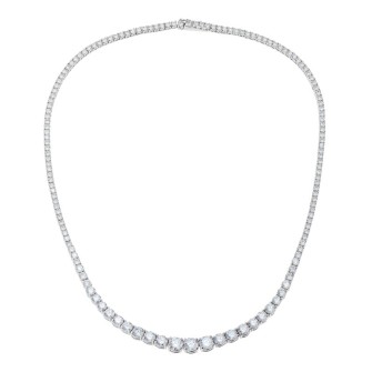 Ασημένιο επιπλατινωμένο κολιέ Tennis Ριβιέρα