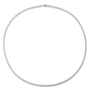 Ασημένιο επιπλατινωμένο κολιέ Tennis Ριβιέρα