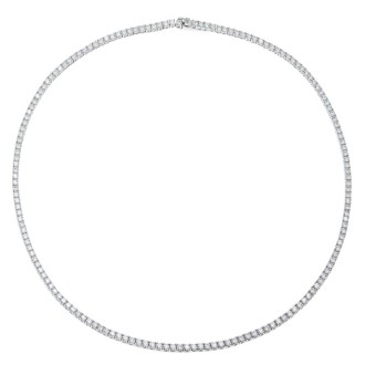 Ασημένιο επιπλατινωμένο κολιέ Tennis Ριβιέρα