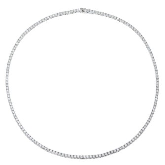 Ασημένιο επιπλατινωμένο κολιέ Tennis Ριβιέρα