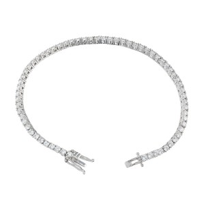 Ασημένιο επιπλατινωμένο βραχιόλι Tennis Ριβιέρα