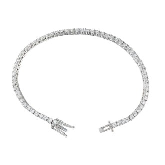 Ασημένιο επιπλατινωμένο βραχιόλι Tennis Ριβιέρα