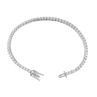 Ασημένιο επιπλατινωμένο βραχιόλι Tennis Ριβιέρα