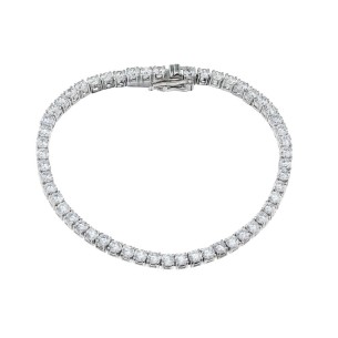 Ασημένιο επιπλατινωμένο βραχιόλι Tennis Ριβιέρα