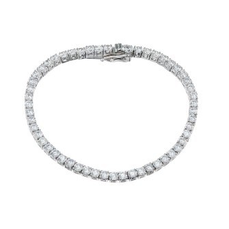 Ασημένιο επιπλατινωμένο βραχιόλι Tennis Ριβιέρα