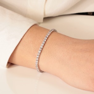 Ασημένιο επιπλατινωμένο βραχιόλι Tennis Ριβιέρα