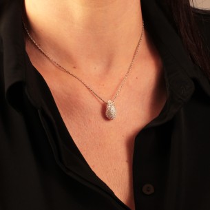 Ασημένιο επιπλατινωμένο κολιέ Σταγόνα