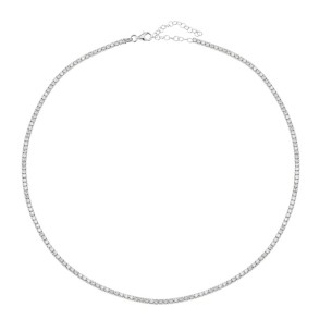 Ασημένιο επιπλατινωμένο κολιέ Tennis Ριβιέρα