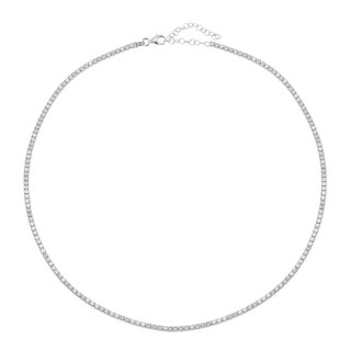 Ασημένιο επιπλατινωμένο κολιέ Tennis Ριβιέρα