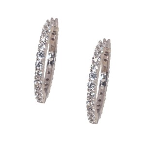 Ασημένια σκουλαρίκια huggies Tennis Κρίκοι 20.00mm