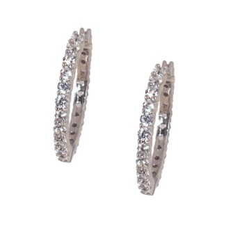 Ασημένια σκουλαρίκια huggies Tennis Κρίκοι 20.00mm