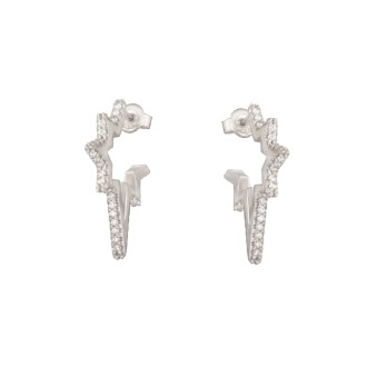 Ασημένια επιπλατινωμένα σκουλαρίκια Αστέρια