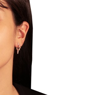 Ασημένια επιπλατινωμένα σκουλαρίκια Αστέρια