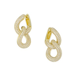 Ασημένια επίχρυσα σκουλαρίκια Διπλοί Κρίκοι 17.00mm