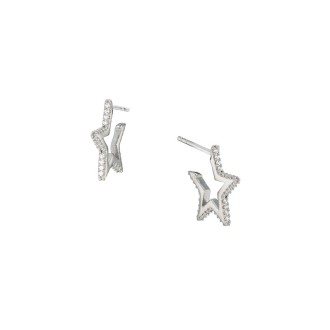 Ασημένια επιπλατινωμένα σκουλαρίκια Αστέρια