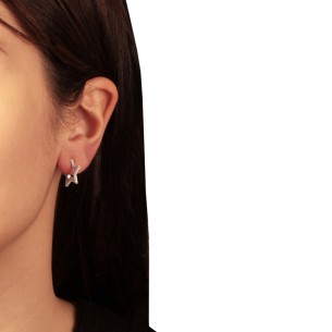 Ασημένια επιπλατινωμένα σκουλαρίκια Αστέρια