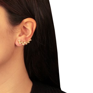 Ασημένια σκουλαρίκια Ear Climbers Μονόπετρα