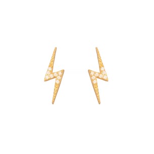 Ασημένια επίχρυσα σκουλαρίκια Κεραυνοί