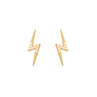 Ασημένια επίχρυσα σκουλαρίκια Κεραυνοί