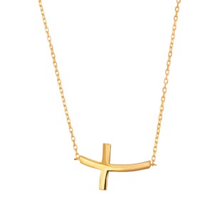 Ασημένιο επίχρυσο κολιέ Σταυρός