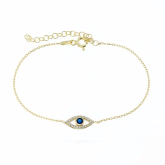 Ασημένιο επίχρυσο βραχιόλι Σχήμα Μάτι