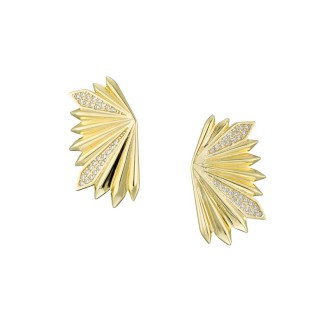 Ασημένια επίχρυσα σκουλαρίκια Ηλιαχτίδες