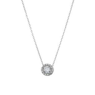 Ασημένιο επιπλατινωμένο κολιέ Ροζέτα