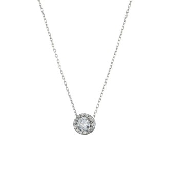 Ασημένιο επιπλατινωμένο κολιέ Ροζέτα