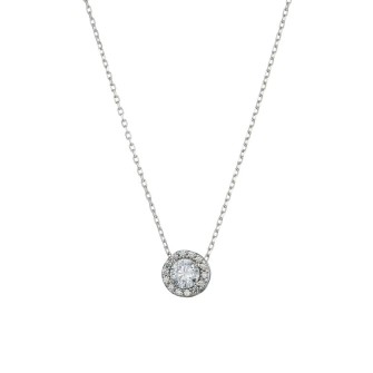 Ασημένιο επιπλατινωμένο κολιέ Ροζέτα