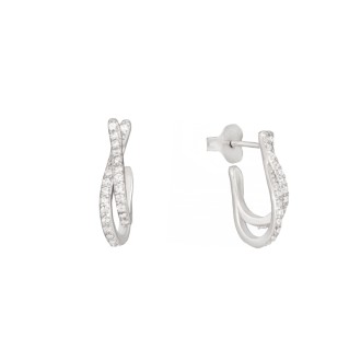 Ασημένια σκουλαρίκια Σειρέ Ημικύκλια