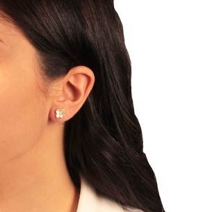 Ασημένια επίχρυσα σκουλαρίκια Τετράφυλλα Σταυροί