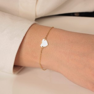 Ασημένιο επίχρυσο βραχιόλι Καρδιά