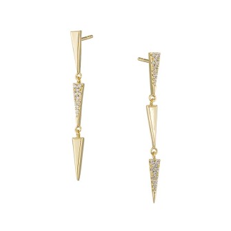 Ασημένια επίχρυσα σκουλαρίκια Σειρέ Τρίγωνα