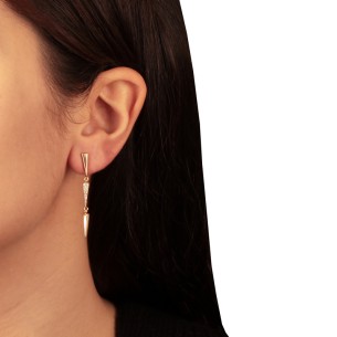 Ασημένια επίχρυσα σκουλαρίκια Σειρέ Τρίγωνα