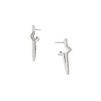 Ασημένια επιπλατινωμένα σκουλαρίκια Αστέρια