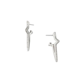 Ασημένια επιπλατινωμένα σκουλαρίκια Αστέρια