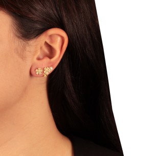 Ασημένια επίχρυσα σκουλαρίκια Λουλούδια