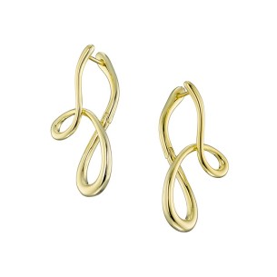 Ασημένια επίχρυσα σκουλαρίκια Κορδέλλες