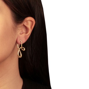 Ασημένια επίχρυσα σκουλαρίκια Κορδέλλες