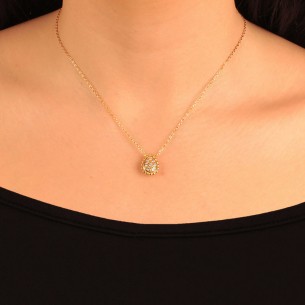 Ασημένιο επίχρυσο κολιέ Σταγόνα Λαχούρι