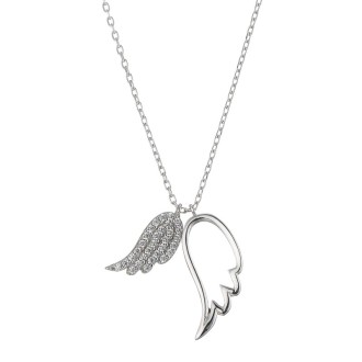 Ασημένιο επιπλατινωμένο κολιέ Φτερά Αγγέλου