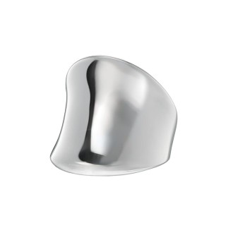 Ασημένιο επιπλατινωμένο δαχτυλίδι Καμπύλη Κύμα