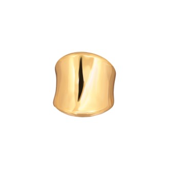 Ασημένιο επίχρυσο δαχτυλίδι Καμπύλη Κύμα