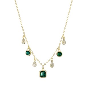 Ασημένιο επίχρυσο κολιέ Retro Drops