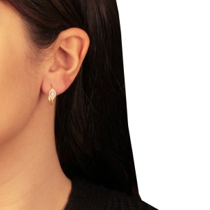 Ασημένια επίχρυσα σκουλαρίκια huggies Marquise 15.00mm