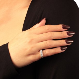 Ασημένιο επιπλατινωμένο δαχτυλίδι Σεβαλιέ Princess