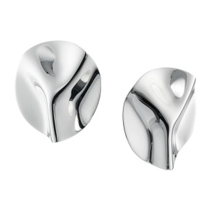 Ασημένια επιπλατινωμένα σκουλαρίκια Κύκλοι Κύματα