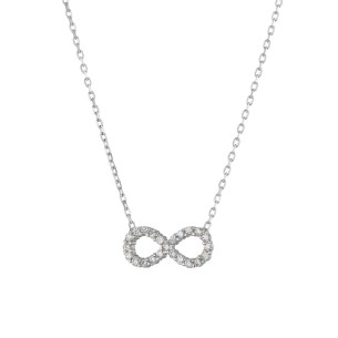 Ασημένιο επιπλατινωμένο κολιέ Άπειρον