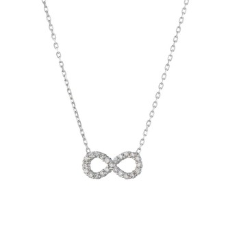 Ασημένιο επιπλατινωμένο κολιέ Άπειρον