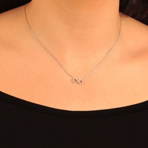 Ασημένιο επιπλατινωμένο κολιέ Άπειρον